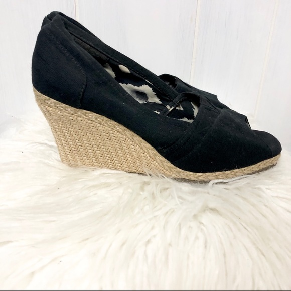 Skechers Shoes - Sketchers Black Canvas Espadrilles Size 6